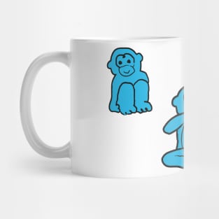 White and blue monkey pattern Mug